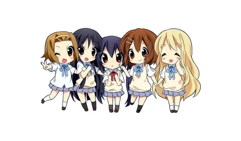 chibi ảnh anime nhóm 5 người nữ 09