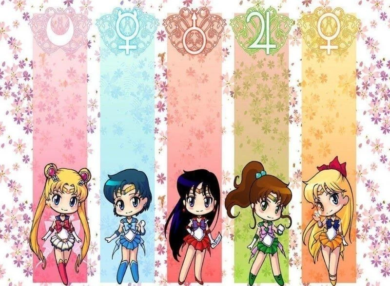 chibi ảnh anime nhóm 5 người nữ 25