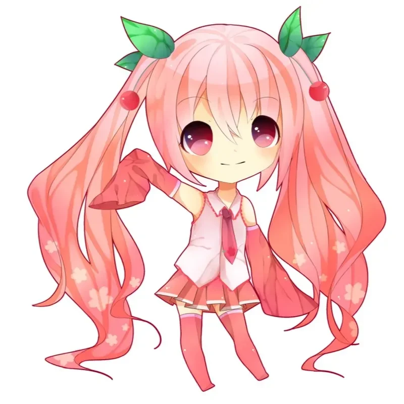 Hình ảnh chibi nữ cute màu hồng 04