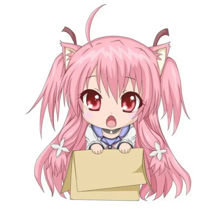 Hình ảnh chibi nữ cute màu hồng 12