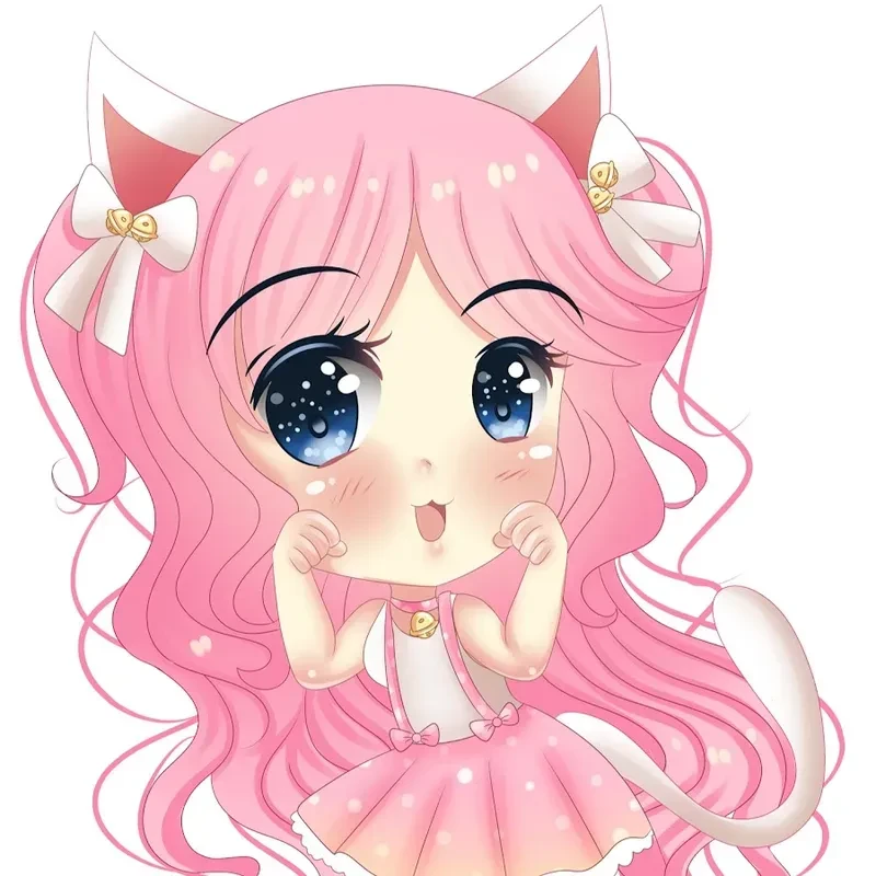 Hình ảnh chibi nữ cute màu hồng 16