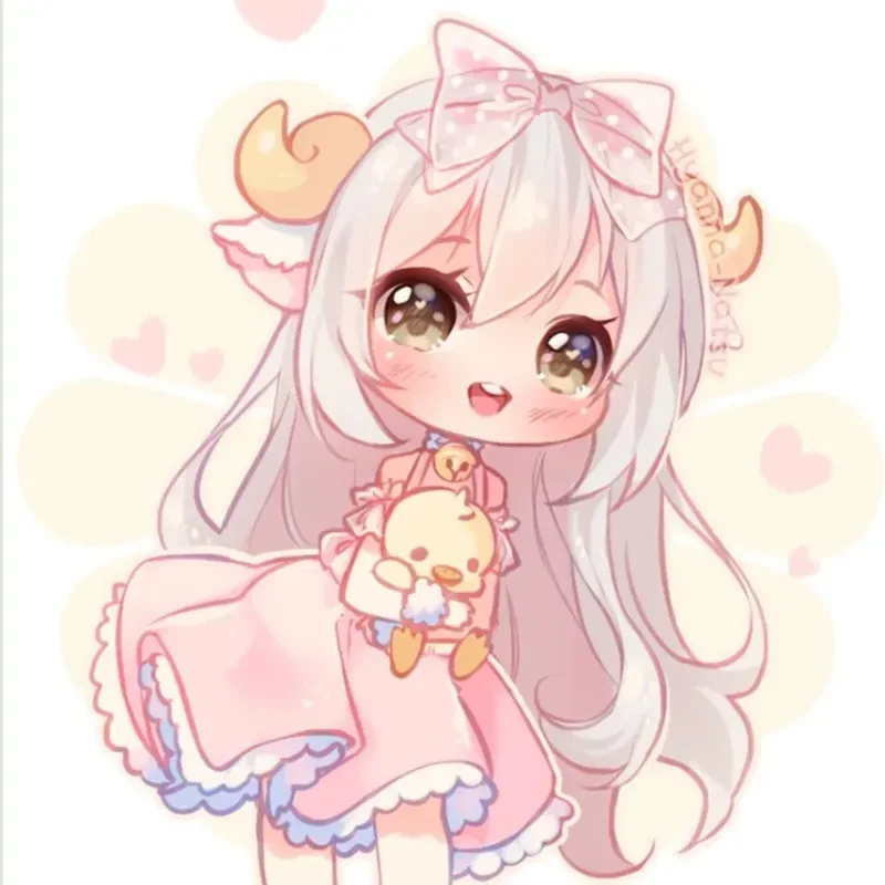 Hình ảnh chibi nữ cute màu hồng 17