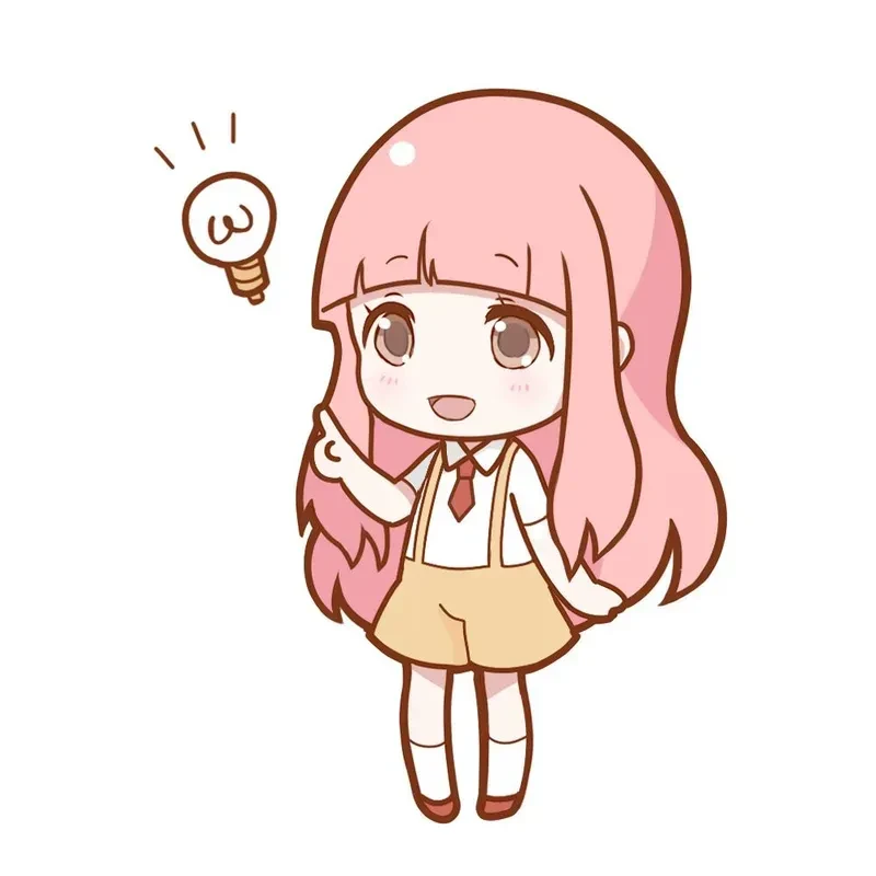 Hình ảnh chibi nữ cute màu hồng 18