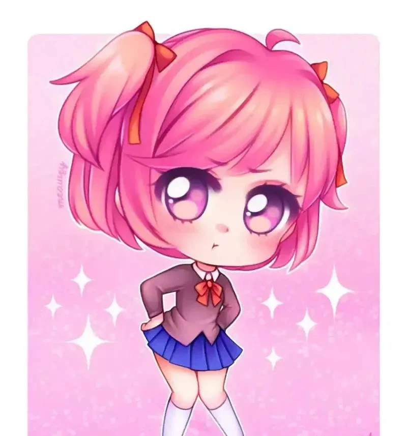 Hình ảnh chibi nữ cute màu hồng 19