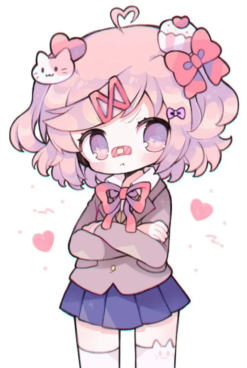 Hình ảnh chibi nữ cute màu hồng 21