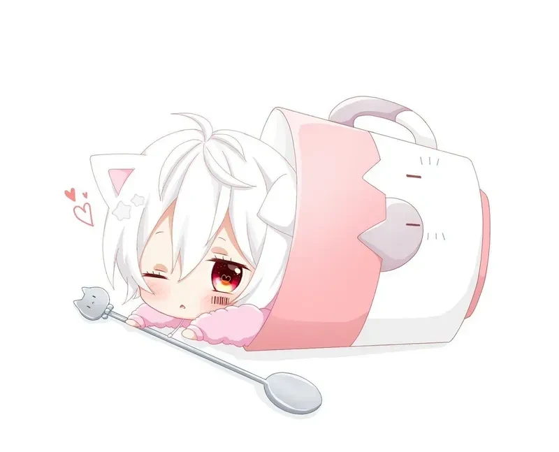 Hình ảnh chibi nữ cute màu hồng 22