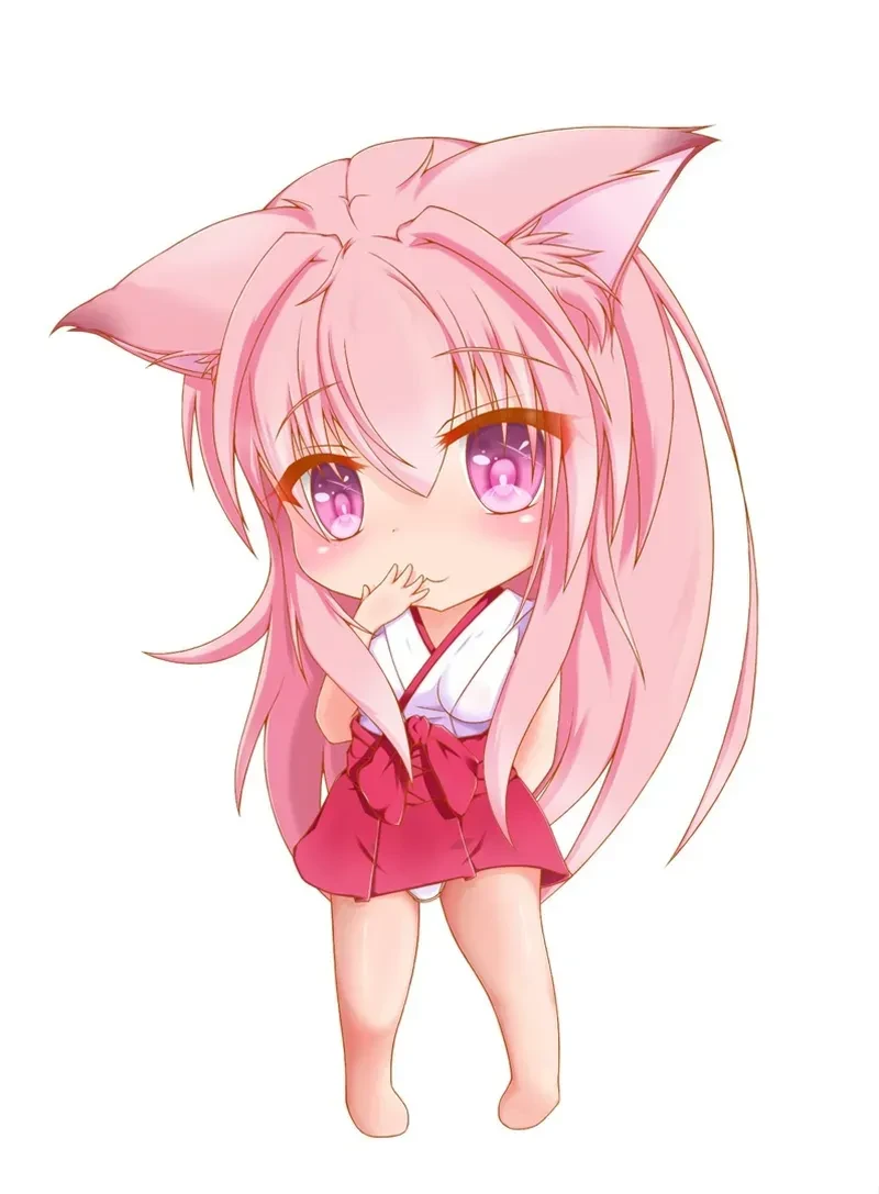 Hình ảnh chibi nữ cute màu hồng 27