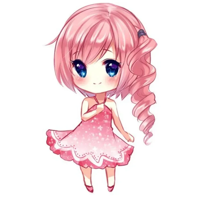 Hình ảnh chibi nữ cute màu hồng 28