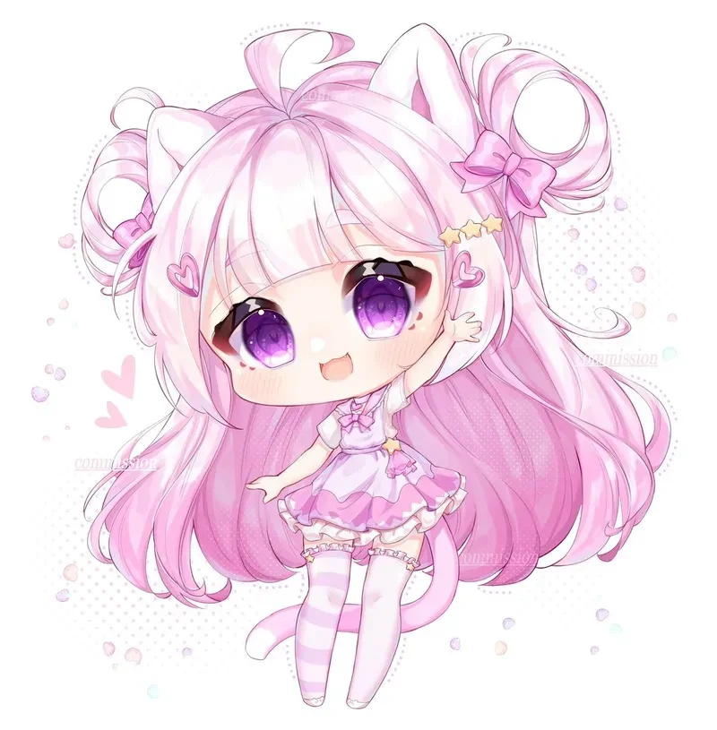 Hình ảnh chibi nữ cute màu hồng 32