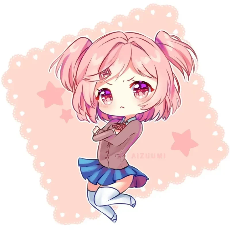 Hình ảnh chibi nữ cute màu hồng 41