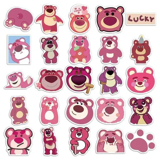 sticker gấu dâu 09