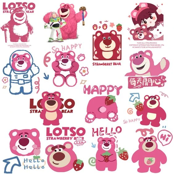 sticker gấu dâu 37