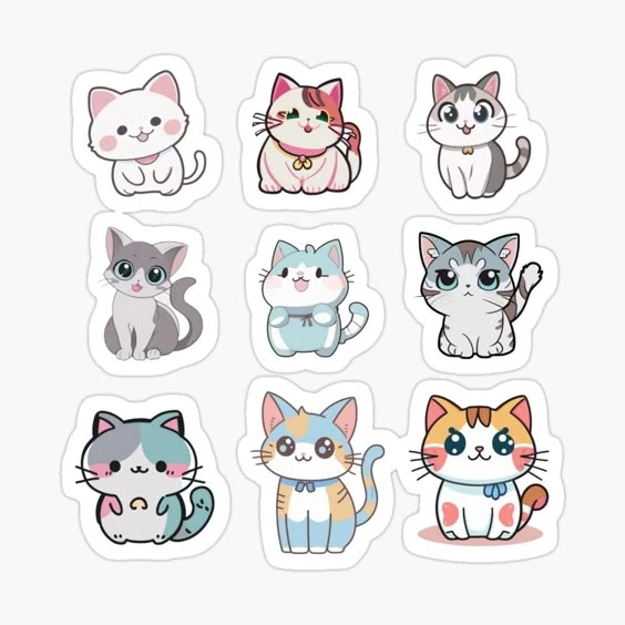 sticker mèo cute 15