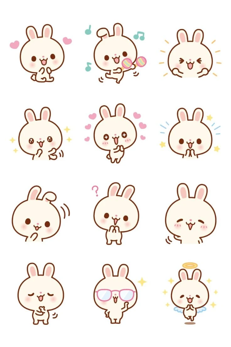 sticker thỏ cute 16